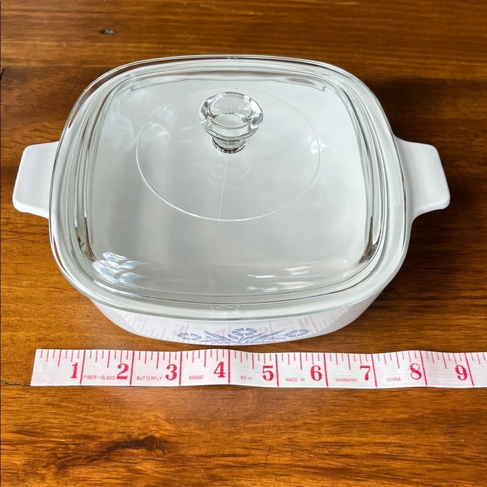 Corningware Casserole Dish P-1-B & Glass Lid 1 Qt Blue Cornflower